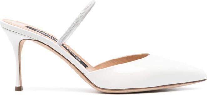 Sergio Rossi Godiva 75mm mules White