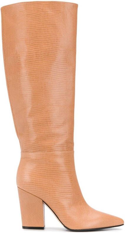 Sergio Rossi lizard-effect block heel boots Neutrals