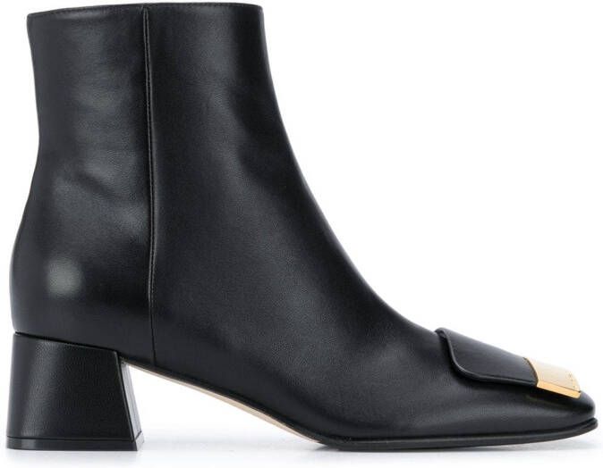 Sergio Rossi logo-plaque ankle boots Black