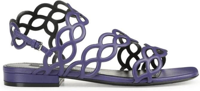 Sergio Rossi Mermaid leather sandals Purple