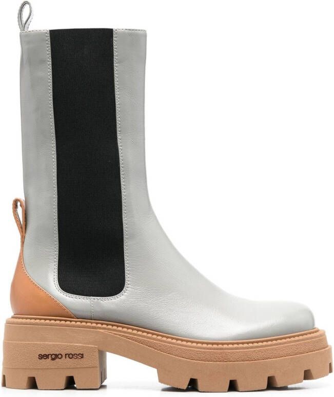 Sergio Rossi Milla elasticated side-panel boots Grey