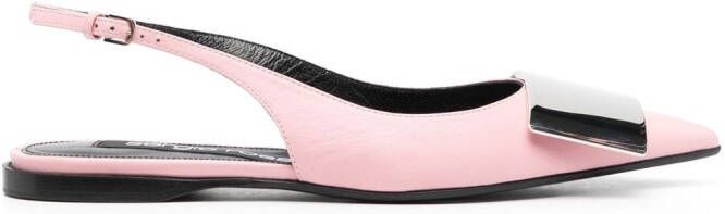 Sergio Rossi Miroir leather slingback pumps Pink