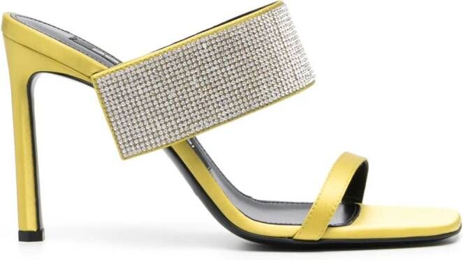 Sergio Rossi Paris 95mm satin sandals Yellow