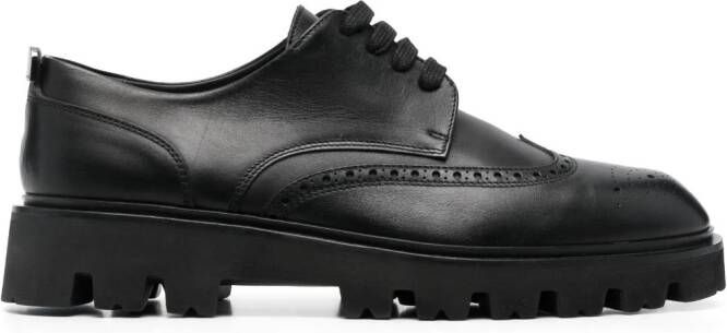 Sergio Rossi perforated leather brogues Black