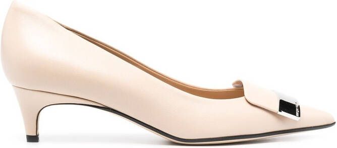 Sergio Rossi sr1 45mm plaque-embellished pumps Neutrals