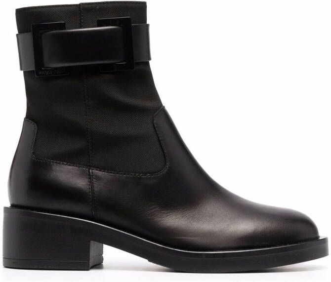 Sergio Rossi Prince buckle-strap leather boots Black