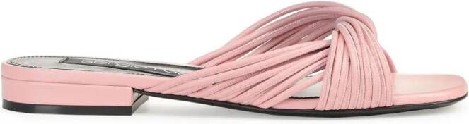 Sergio Rossi sr Akida woven leather sandals Pink