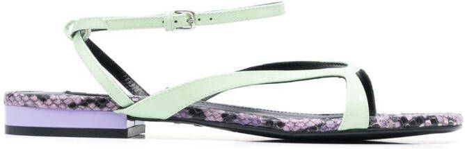 Sergio Rossi Sr Aracne snake-print sandals Green