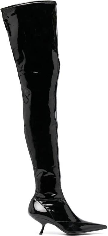 Sergio Rossi SR Maike 60mm patent-finish boots Black