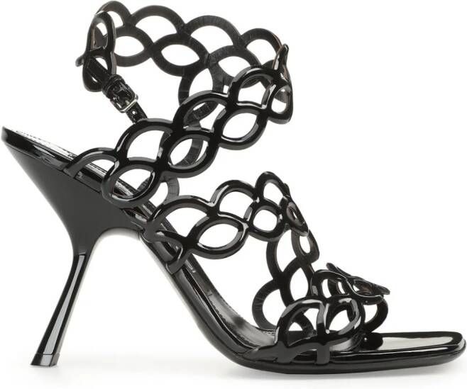 Sergio Rossi sr Mermaid 100mm leather sandals Black