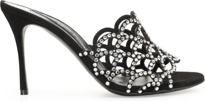 Sergio Rossi 90mm SR Mermaid leather sandals Black