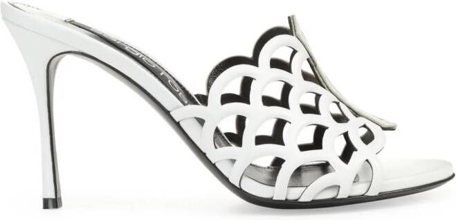 Sergio Rossi Sr Mermaid 90mm leather mules White