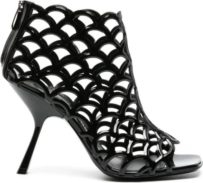 Sergio Rossi SR Mermaid 90mm patent leather pumps Black