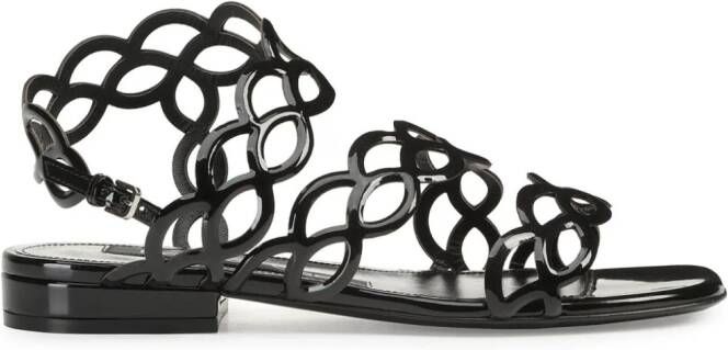 Sergio Rossi sr Mermaid leather sandals Black