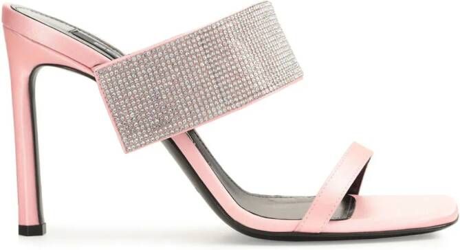 Sergio Rossi sr Paris 95mm rhinestone-embellished leather sandals Pink