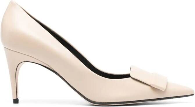 Sergio Rossi SR1 85mm leather pumps Neutrals