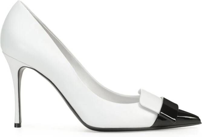 Sergio Rossi 75mm Sr1 Cindy leather pumps White
