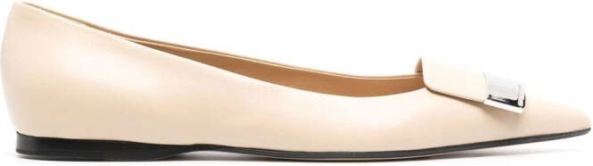 Sergio Rossi SR1 flat leather pumps Neutrals