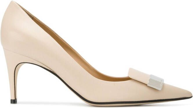 Sergio Rossi SR1 75mm leather pumps Neutrals