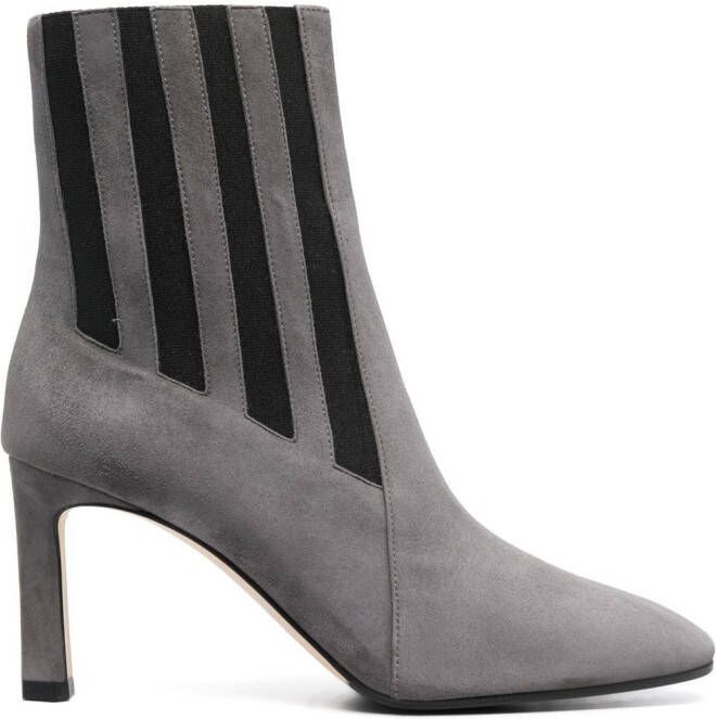Sergio Rossi two-tone suede ankle boots Grey