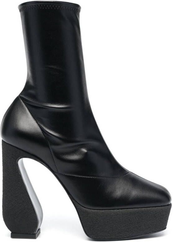 Si Rossi 125mm platform ankle boots Black