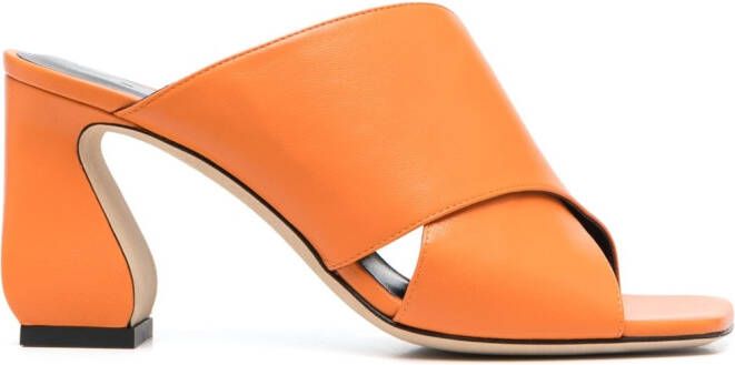 Si Rossi 80mm leather sandals Orange