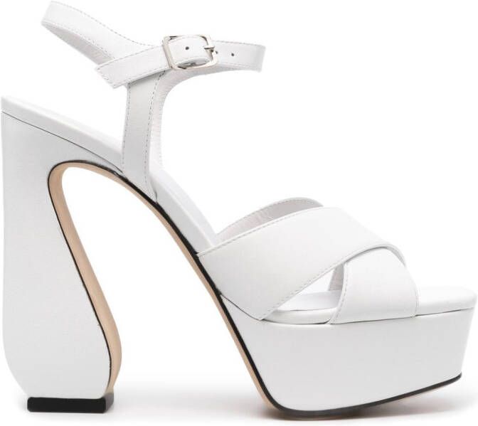 Si Rossi platform sculpted-heel sandals White