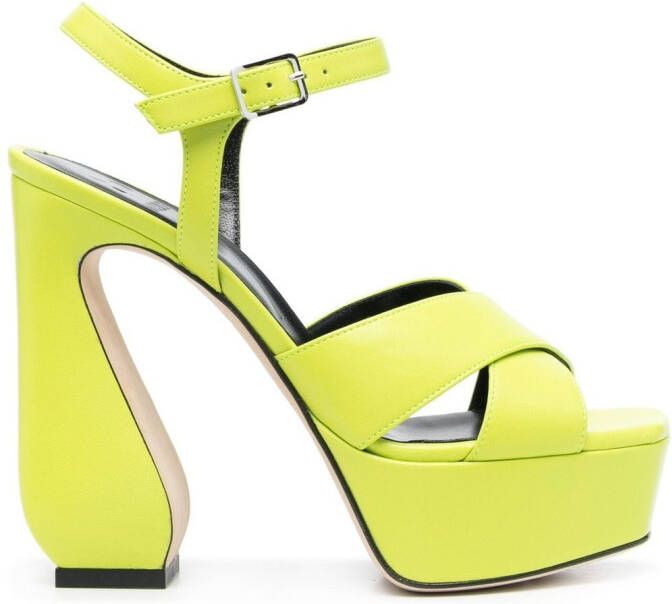 Si Rossi sculpted-heel sandals Green