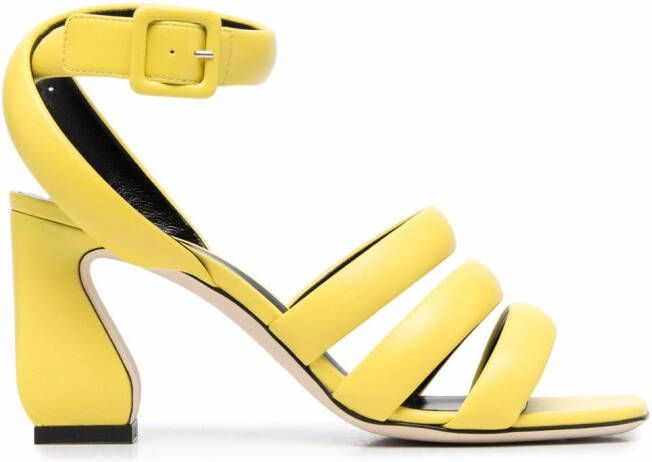 Si Rossi triple-strap leather sandals Yellow