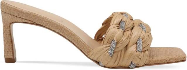 Simkhai Jena 65mm raffia sandals Brown