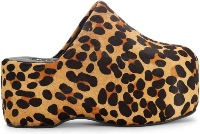 Simon Miller Bubble cheetah-print mules Brown