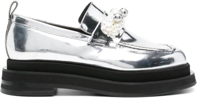 Simone Rocha Heart Toe Platform loafers Silver