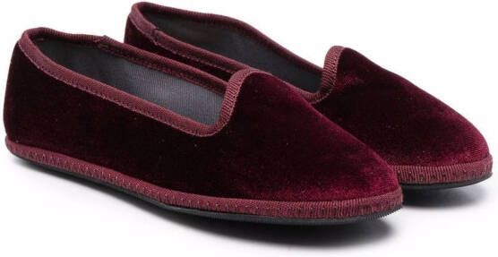 Siola slip-on velvet loafers Red