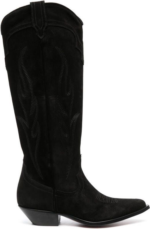 Sonora 40mm Western-style suede boots Black