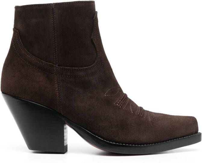 Sonora Hidalgo 85mm leather ankle boots Brown
