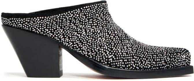 Sonora Leon Rock 85mm suede mules Black