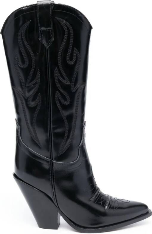 Sonora Santa Fe 110mm leather cowboy boots Black