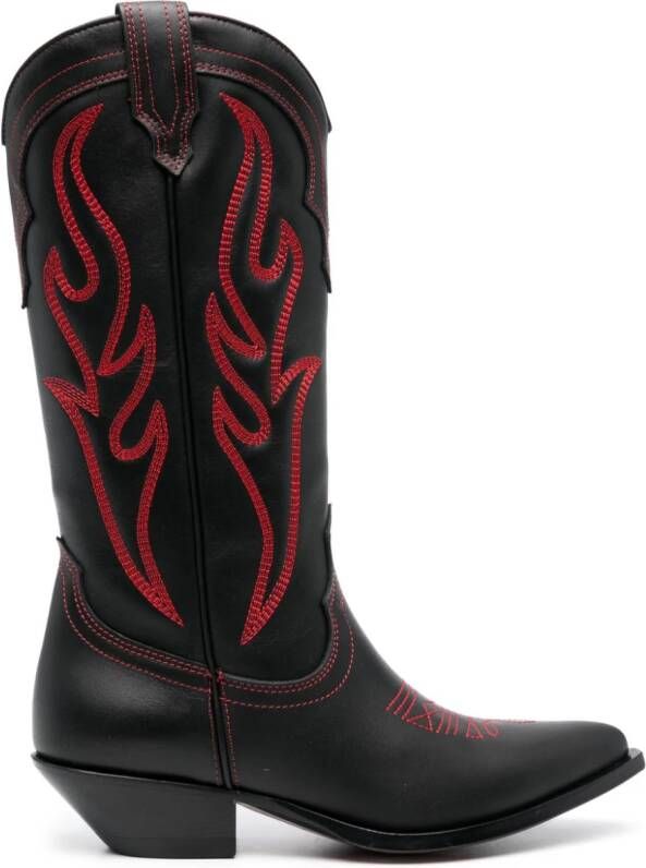 Sonora Santa Fe leather cowboy boots Black
