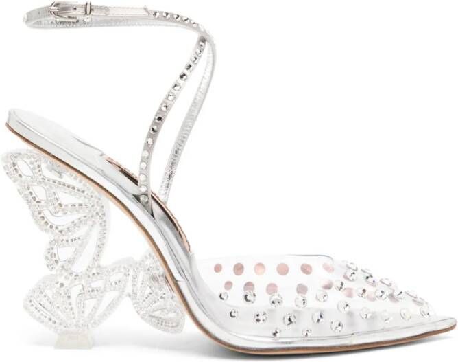 Sophia Webster 100mm Paloma crystal-embellished pumps Neutrals