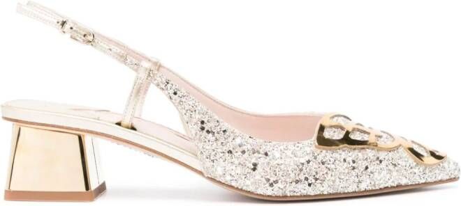 Sophia Webster Butterfly 50mm slingback pumps Gold