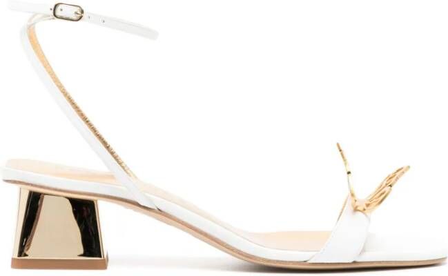 Sophia Webster Mariposa 50mm leather sandals White