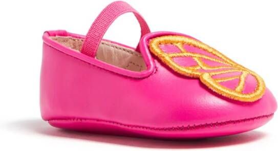 Sophia Webster Mini Bibi butterfly-patch ballerina shoes Pink