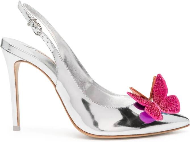 Sophia Webster Vanessa 100mm metallic-finish pumps Silver