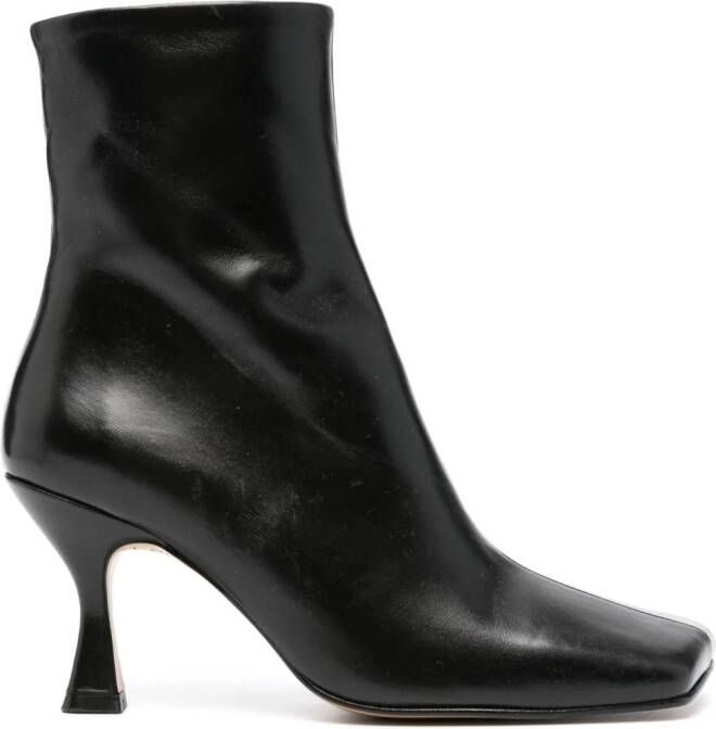 Souliers Martinez Tatiana 80mm leather ankle boots Black