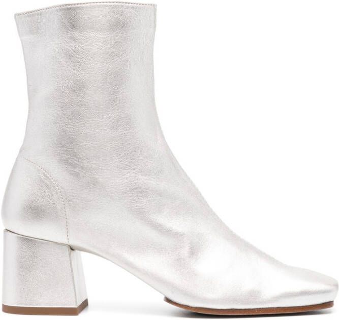Souliers Martinez Tierra 60mm metallic ankle boots Silver