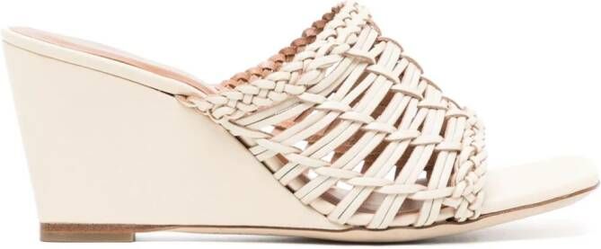 STAUD Blair wonven-design wedge sandals Neutrals