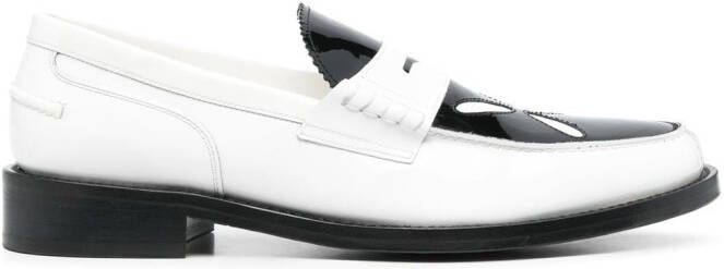 Stefan Cooke Slashed leather loafers Black
