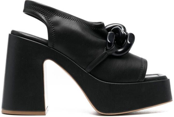 Stella McCartney chain-link 125mm block heel sandals Black