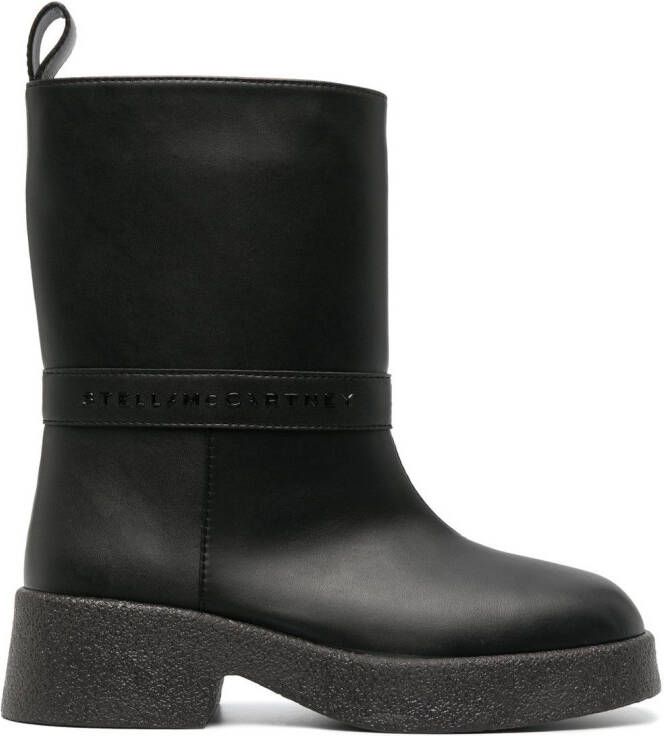 Stella McCartney debossed-logo detail boots Black