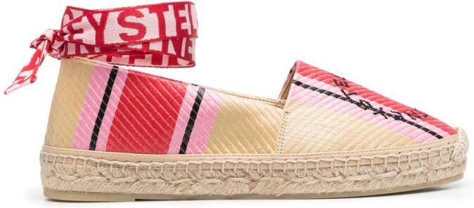 Stella McCartney embroidered-logo flat espadrilles Neutrals